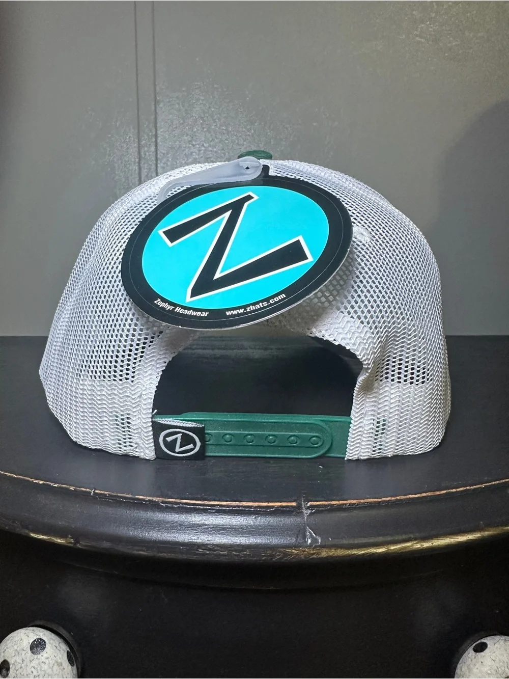 Zephyr UAB Blazer Adjustable Snapback Green White Hat with Dragon Logo